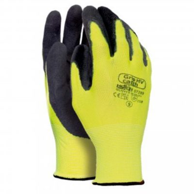 Guante de Nylon Grip HV Catch amarillo-negro AV