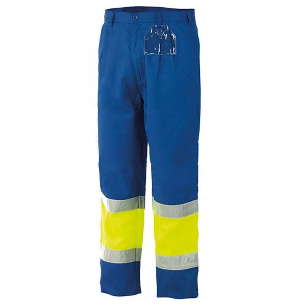 Pantalon alta visibilidad bicolor Starter azulina-amarillo