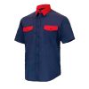 Camisa manga corta 2 bolsillos Cargo Vesin Bicolor azul-rojo