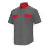 Camisa manga corta 2 bolsillos Cargo Vesin Bicolor gris-rojo