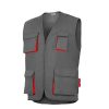 Chaleco de trabajo multibolsillos sin acolchar Cargo Vesin gris-rojo