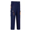 Pantalón de trabajo algodón y elastano, 6 bolsillos Vesin bicolor azul marino