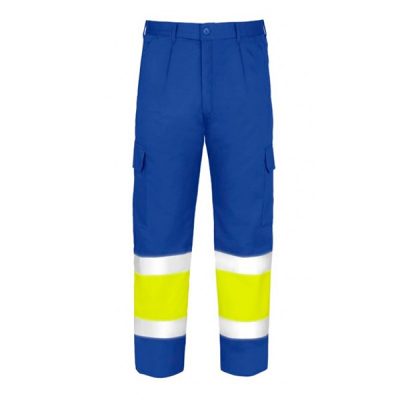 Pantalón Acolchado Multibolsillos de alta visibilidad Vesin azulita