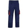 Pantalón de trabajo  multibolsillos con refuerzos cargo Vesin azul-rojo