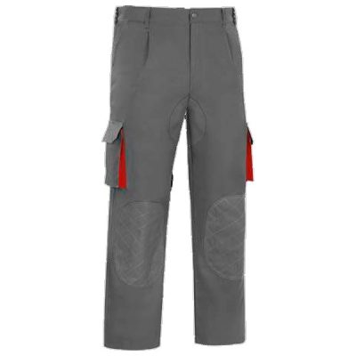 Pantalón de trabajo  multibolsillos con refuerzos  cargo Vesin gris-rojo