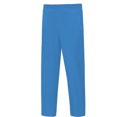 Pantalón de trabajo pijama de poliéster y algodón, con goma en toda la cintura Vesin azul.