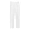 Pantalón de trabajo pijama, poliéster y algodón con goma y cremallera Vesin blanco.