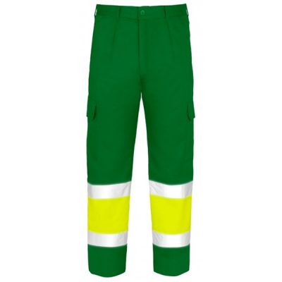 Pantalones multibolsillos de alta visibilidad Vesin verde