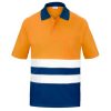 Polo Manga corta con Bolsillo Traspirable Alta Visibilidad Vesin naranja-azul