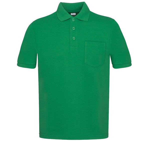 Polo manga corta con bolsillos de poliéster y algodón, Vesin color Verde.