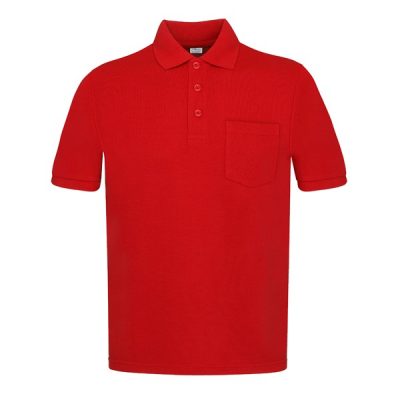 Polo manga corta con bolsillos Vesin rojo