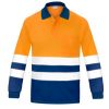 Polo manga larga alta visibilidad transpirable Vesin naranja-azul