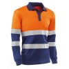 Polo manga larga Juba HV730BCMLAZUL EIRE Naranja Flúor - Azul marino