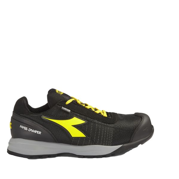 Sapatos de segurança Luva Diadora MDS MTX LOW S1P HRO SRC ESD Preto e amarelo