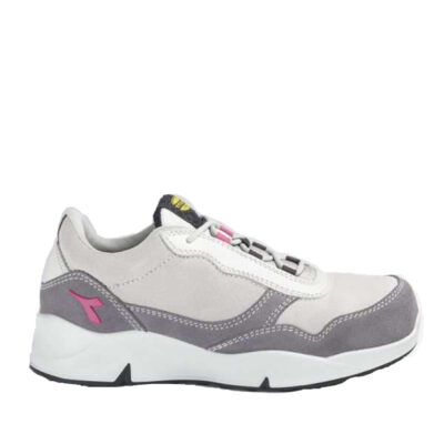 Calzado de seguridad para mujer Diadora ATHENA LOW S3L FO SR ESD GRIS VIOLETA/ROJO FRAMBUESA