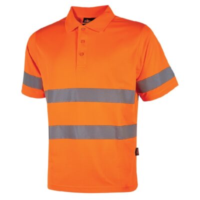 Polo de trabajo alta visibilidad U-Power Enif Orange Fluo Pack 3 Unidades